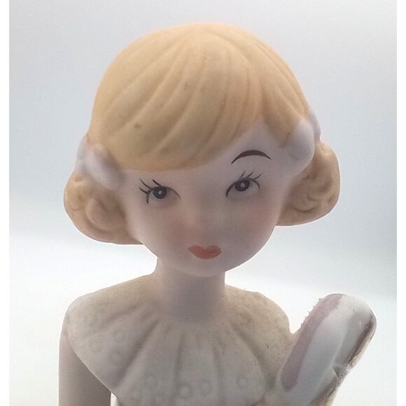 Growing Up Birthday Girls 5 Enesco 3.75" Celebration Blond Hair Blue Dress 1981 - Picture 6 of 16